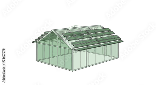 Small glass greenhouse structure.