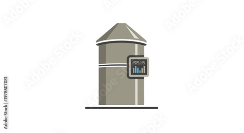 Small gray metal mail box.