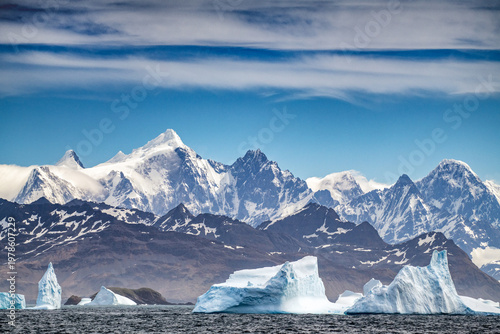 Icebergs around South Georgia Island near Antarctica