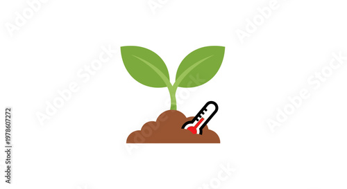 Small green plant sprout growing earth.