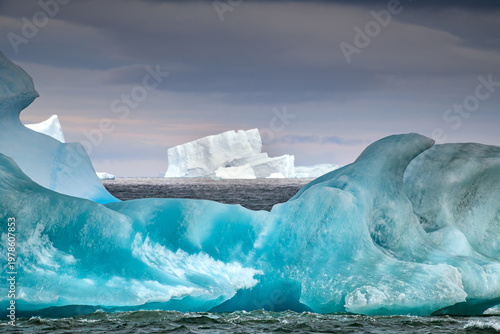 Icebergs around South Georgia Island near Antarctica