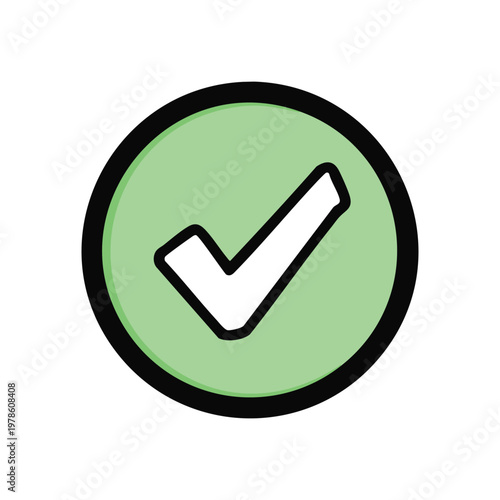 Checkmark Icon Approval Success Symbol Green Circle
