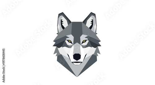Gray Wolf Head Illustration Graphic Design.