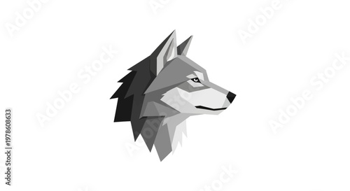 Gray wolf head profile view.