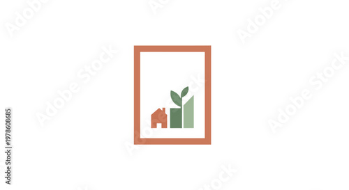 Green plant growing from bar graph.