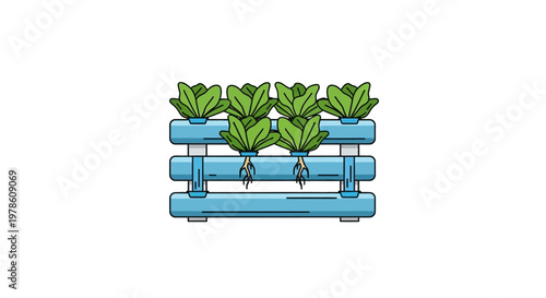 Green leafy plants in blue planter.
