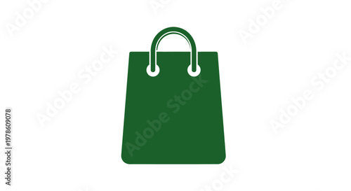 Green shopping bag with handle.