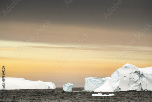 Icebergs around South Georgia Island near Antarctica