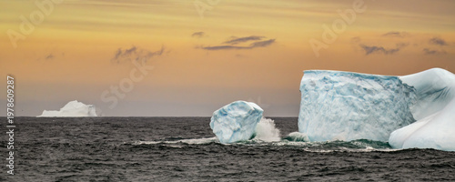 Icebergs around South Georgia Island near Antarctica