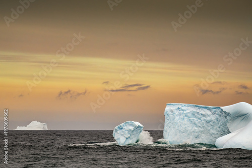 Icebergs around South Georgia Island near Antarctica