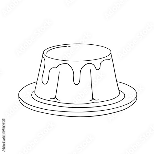 hand drawn vector illustration of Puding