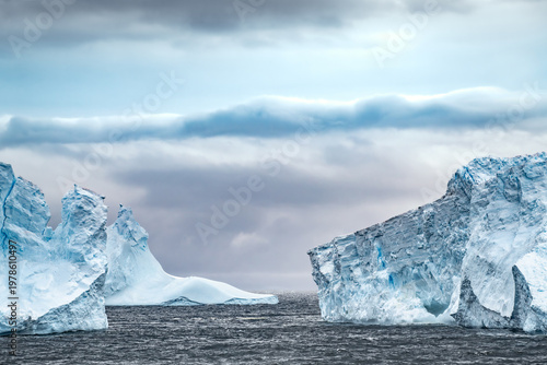 Icebergs around South Georgia Island near Antarctica