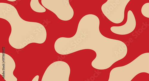 Vibrant red and beige abstract pattern fills the entire view