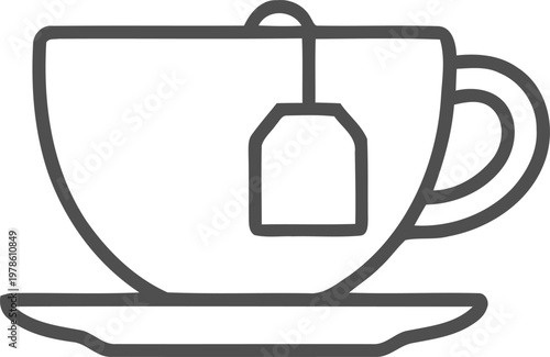 Tea cup with teabag icon