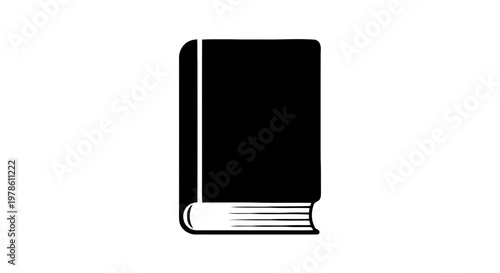 Vector illustration of black book icon on a transparent background