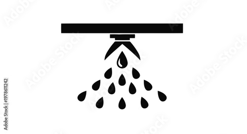 Vector illustration of fire sprinkler icon, fire suppression system symbol on a transparent background