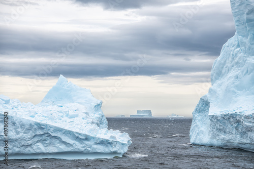 Icebergs around South Georgia Island near Antarctica