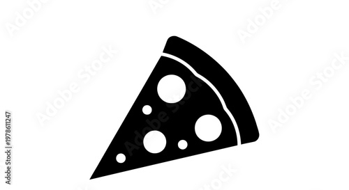 Vector illustration of a single slice of pepperoni pizza icon on a transparent background