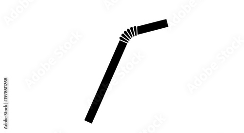 Vector illustration of flexible drinking straw icon on a transparent background