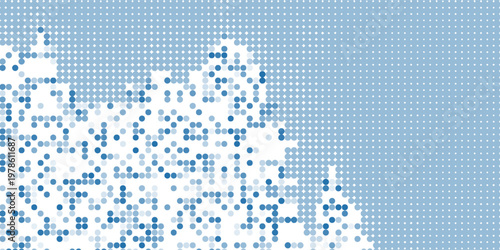 Dots world map on white background, vector illustration.