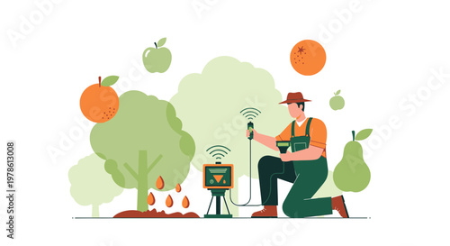 Modern agriculture implementing smart irrigation control for better yield on the farm crops using