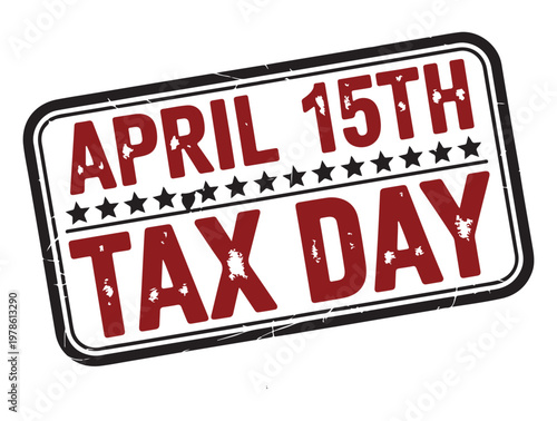 Tax Day April 15th Stamp
