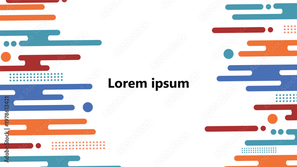 Fototapeta premium Modern abstract background with colourful rounded lines and dots a vibrant geometric design vector illustration