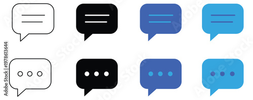 Collection of Messaging icons speech bubbles for communication chat icons dialogue boxes and talk symbols for online conversations and social networks