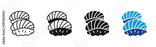 Nigiri Sushi icon set multiple style collection