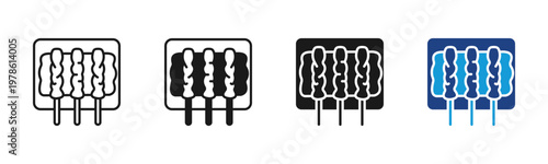 Satay icon set multiple style collection
