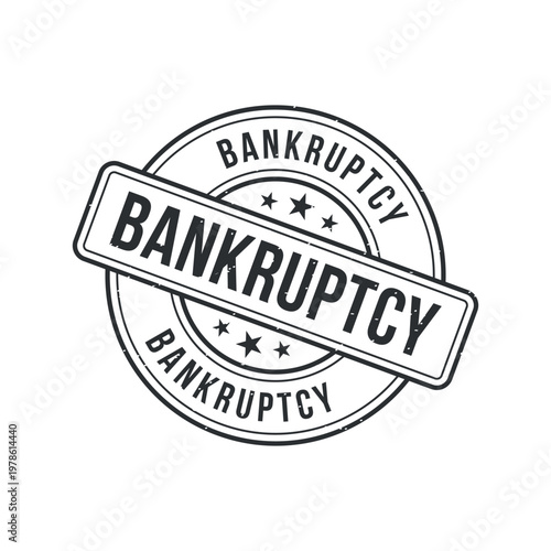 Bankruptcy Letter Stamp, Bankruptcy Letter Grunge Round Sign