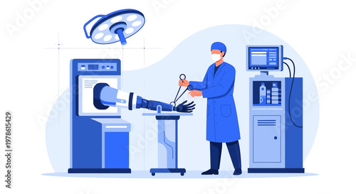 Medical futuristic surgery robot arm surgical procedure modern healthcare technology science