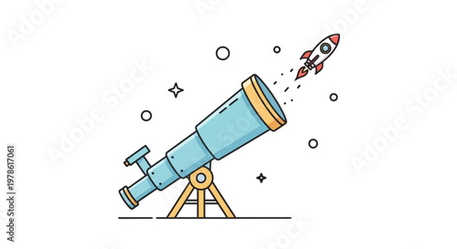 Telescope launching a rocket into space.