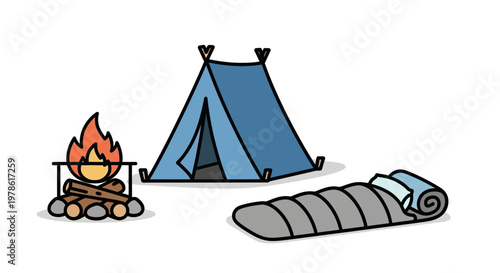 Camping Tent with Sleeping Bag.