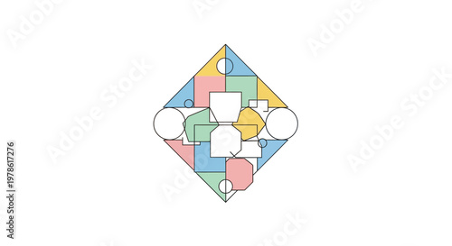 Colorful Geometric Mosaic Art Design.