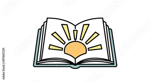 Open Book with Sun Symbol.