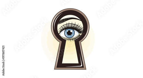 Key with eye looking through it.