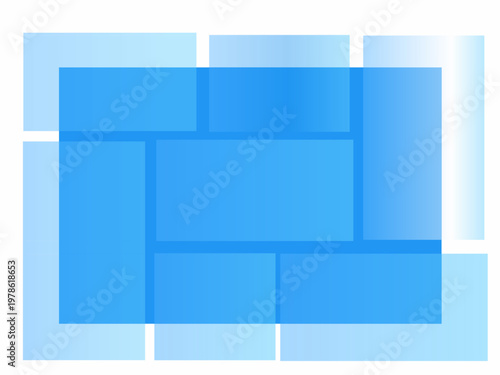 Rectangular boxes with blue lines. Vector illustration of stacked square boxes.	