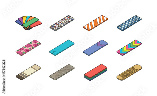 Colorful bookmarks set, patterned bookmarks, striped bookmarks, geometric bookmarks, floral bookmarks, minimalist bookmarks,