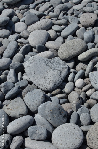Kamienie na plaży zbliżenie szara tekstura naturalna