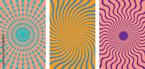 Abstract optical illusion patterns used for visual perception testing, cognitive research, and creative design applications in psychology, digital art, and attention analysis projects