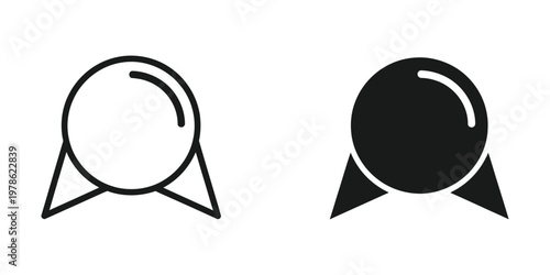 Contrast between an outline and filled speech bubble with a thought line