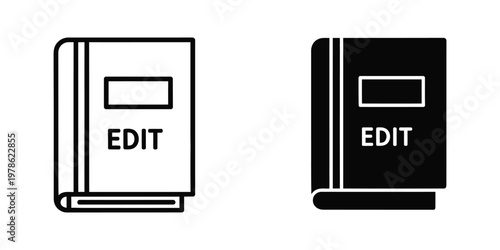 Contrasting edit buttons on notebook icons in black and white styles
