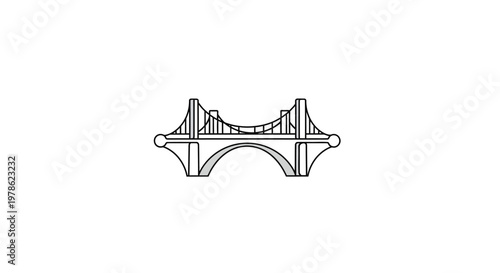 Detailed drawing of a bridge.