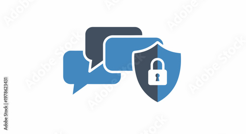 Digital Communication Security Lock Icon.