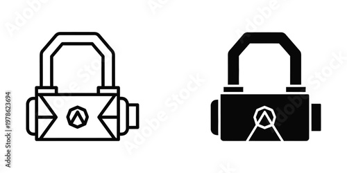 Comparison of a traditional padlock and a modern smart lock with a keyhole design.