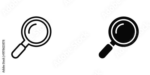 Contrast between a light and dark magnifying glass icon design