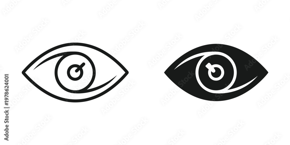 Obraz premium Contrast between a simple sketch and a filled-in eye illustration