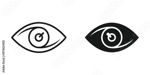 Contrast between a simple sketch and a filled-in eye illustration