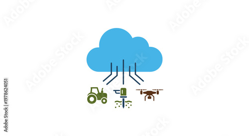 Agricultural Technology Farming Equipment Illustration.